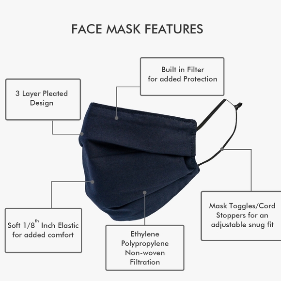 Face Masks - 3 Layer with built in filter - Picture 3 of 16